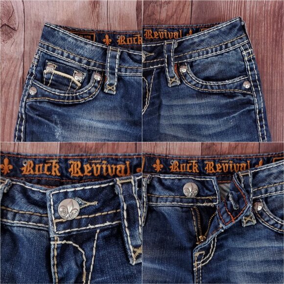 Rock Revival Womens Size 25X31.5 Kelly Boot Cut Blue Denim Jeans - Picture 7 of 14